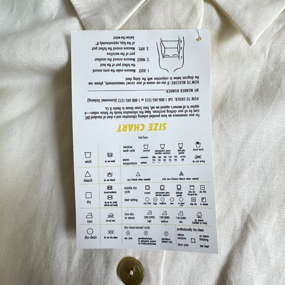 Dialogue Shirt Womens 2X Ivory Button Up Linen Blend L/S Oversized Lagenlook NWT - Picture 9 of 9